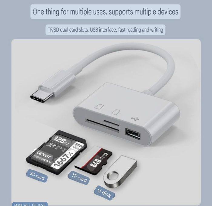 USB-C to multi-card reader adapter